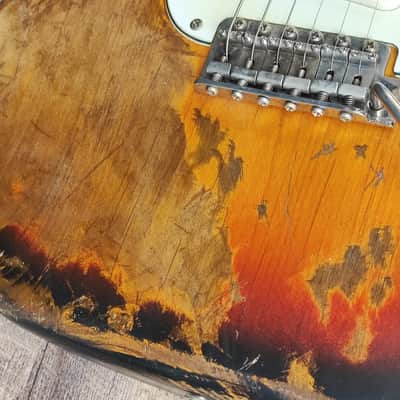 MyDream Partcaster Custom Built - Heavy Relic Sunburst SRV image 11