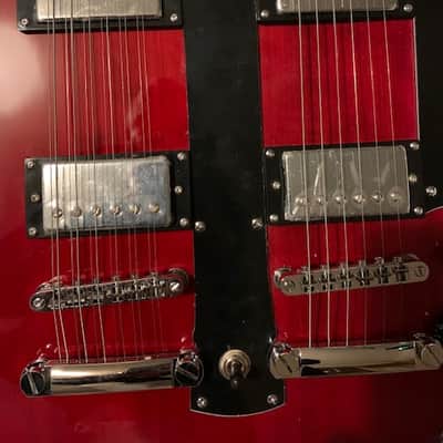 Unbranded Double/ Twin Neck 6 & 12 String Red Electric Guitar image 8
