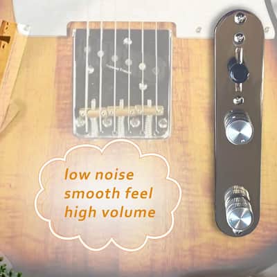 Prewired 4 Tone Guitar Control Plate Assembly, Loaded 3-way Blade Switch Push Pull Potentiometer Excellent CTS Pot Speed Knobs to Clarity Pickups, Chrome-09 image 2