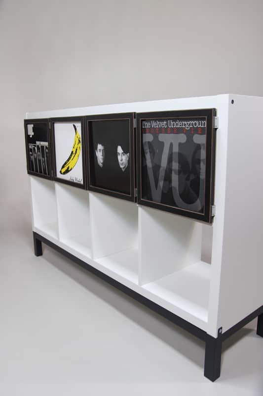 2 pcs IKEA Kallax Shelf Black Brown LP Art Frame Door for Vinyl Record Storage Cabinet / Cube Hack Custom Picture Album NowPlaying Music 33rpm 12" Clear Box Freaks Cover Jacket Decor Stand Display Ideas Mint Analog Disc Case Audio Unit Wood furniture Dj image 1