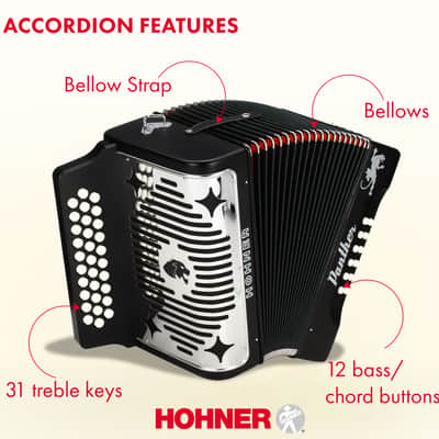 Hohner Panther Diatonic Accordion - Keys G/C/F w/ Hard Case image 5