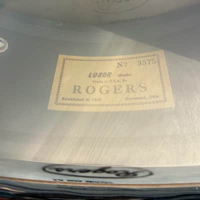 Rogers Luxor Snare Drum 1962-63 - Sky-Blue Ripple Pearl (Complete Kit) Mint! image 10