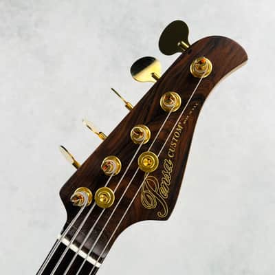 Pensa J-534 Ziricote Top Chambered 5-String Bass 2023 - Natural / Aztec Gold image 10