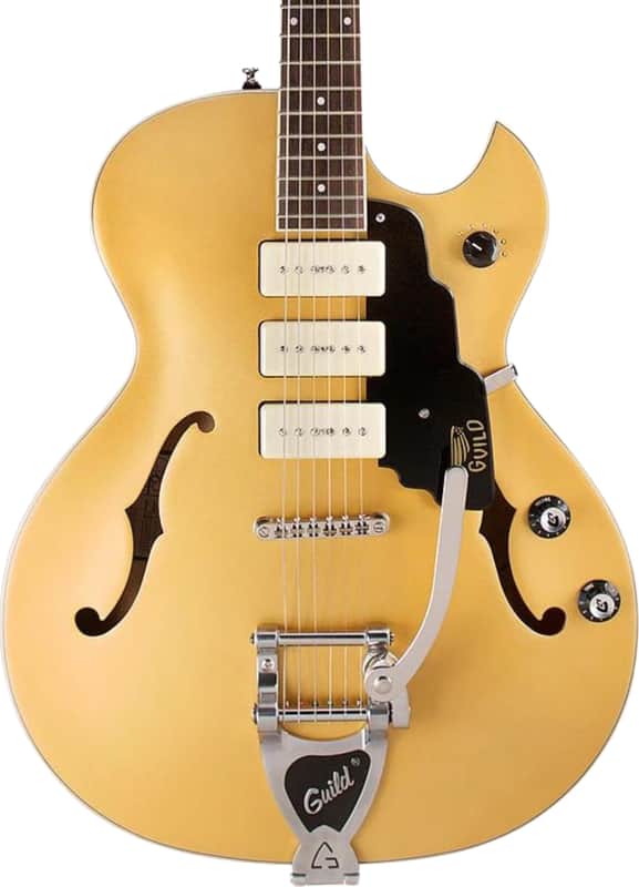 Guild Starfire I Jet 90 Semi-Hollow Electric Guitar, Rosewood Fingerboard, Satin Gold image 1