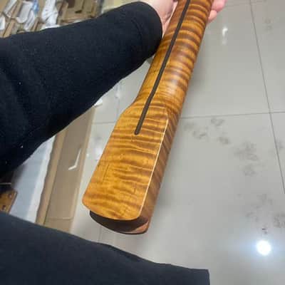 5-string electric bass neck jazz bass stainless steel 21 frets Roasted flame Maple guitar neck 34inch hole 18mm image 5