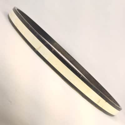 Pearl 24" Bass Drum Hoop Black Paint/White 7/8" Inlay 8-Ply Vintage x1 5/8"x3/8" image 3