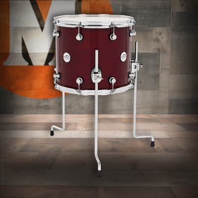DW Design Series Maple Floor Tom, 12x14 - Cherry Stain Gloss Lacquer w/Chrome Hardware (DDLG1214TTCS) image 1