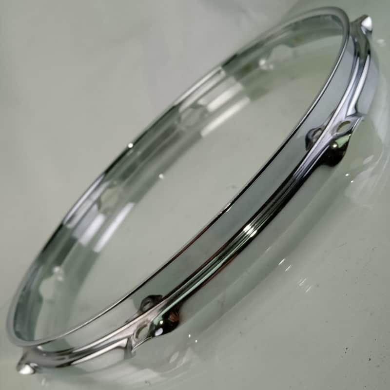 13" 8-Lug Chrome-BRASS Snare/Tom Drum Rim/Hoop Triple-Flange Vintage-Style COB image 1