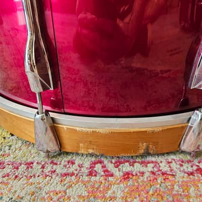 Yamaha 9000 Series Recording Custom Drum Kit 22-16-13-12" in Garnet Red - Birch Shells Made In Japan 1982 image 6