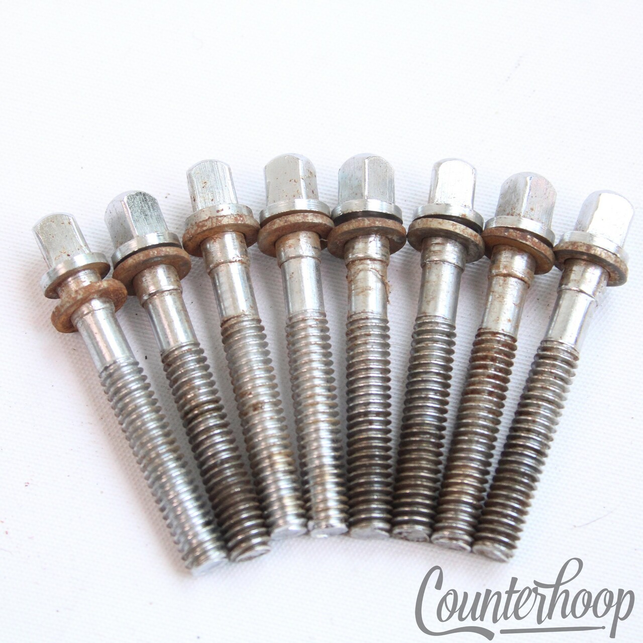 Gretsch 8x Tension T-Rods 1.5"Chrome Floor/Tom/Snare Drum Round Badge Vintage60s — main photograph