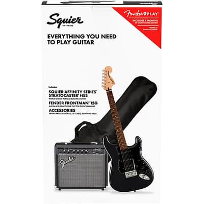 Squier Affinity Series Stratocaster HSS Electric Guitar Pack, Laurel Fingerboard, Charcoal Frost Metallic, Gig Bag, 15G - 120V TGF33 image 8