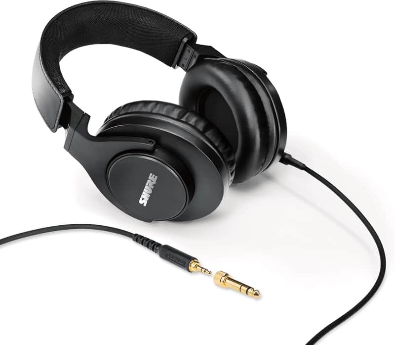 Shure SRH440A Over-Ear Wired Studio Headphones – Professional Monitoring & Recording Earphones with Accurate Frequency Response, Adjustable Collapsible Design, Black image 1