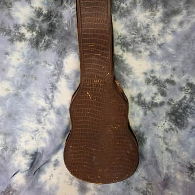 Vintage RARE 1959 Gibson 3/4 Size Melody Maker Soft Shell Electric Guitar Case Alligator Print image 2