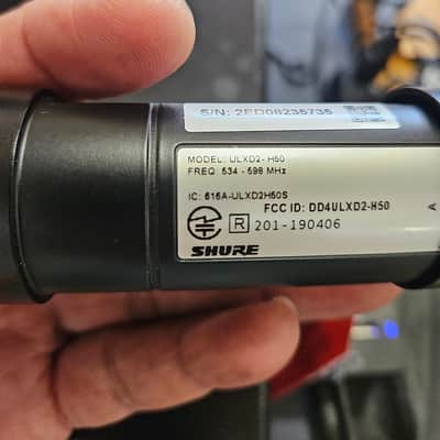 Shure ULXD2/B87C-H50 Digital Handheld Transmitter Beta 87C Capsule. H50 Band (534-598 MHz) ULXD2/B87C-H50-U image 7