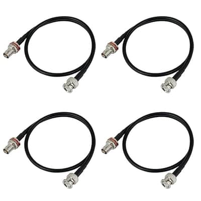 Antenna Extension Cable with BNC and Bulkhead Connector for Wireless Microphone Combination System, Lenght 20‘’ (4 Pack) image 1