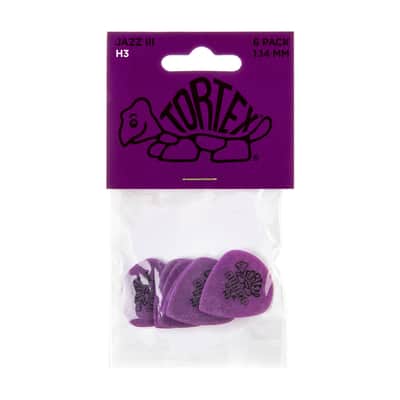 Dunlop Guitar Picks Tortex Jazz 6 Picks Sharp Tip Heavy 472PH3