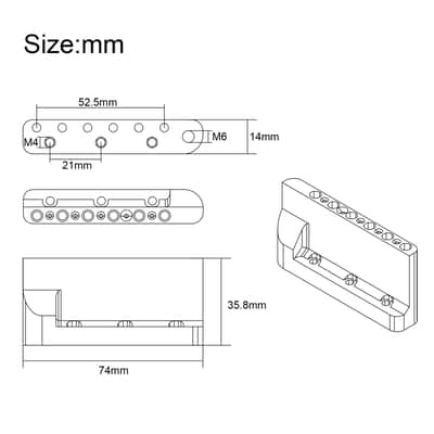 Brass Guitar Strat Stratocaster Style Bridge Tremolo Block image 5