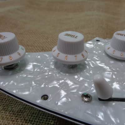 Handmade pre-wired Strat HSH pickguard, with HB split, Treble Bleed & Tele Mode (Neodymium PUPS) image 4
