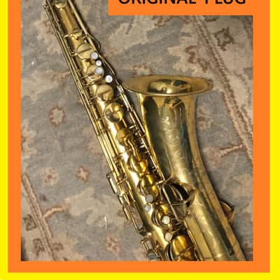 MAKE OFFER DUBBED "PAN AND PERKS" LYON AND HEALY TENOR SAXOPHONE ULTRA RARE BURNISHED GOLD PLATED ARTIST MULTI PORTRAITS TOP FINISH #6 SPECIAL ORDERED ORIGINAL MPC image 13