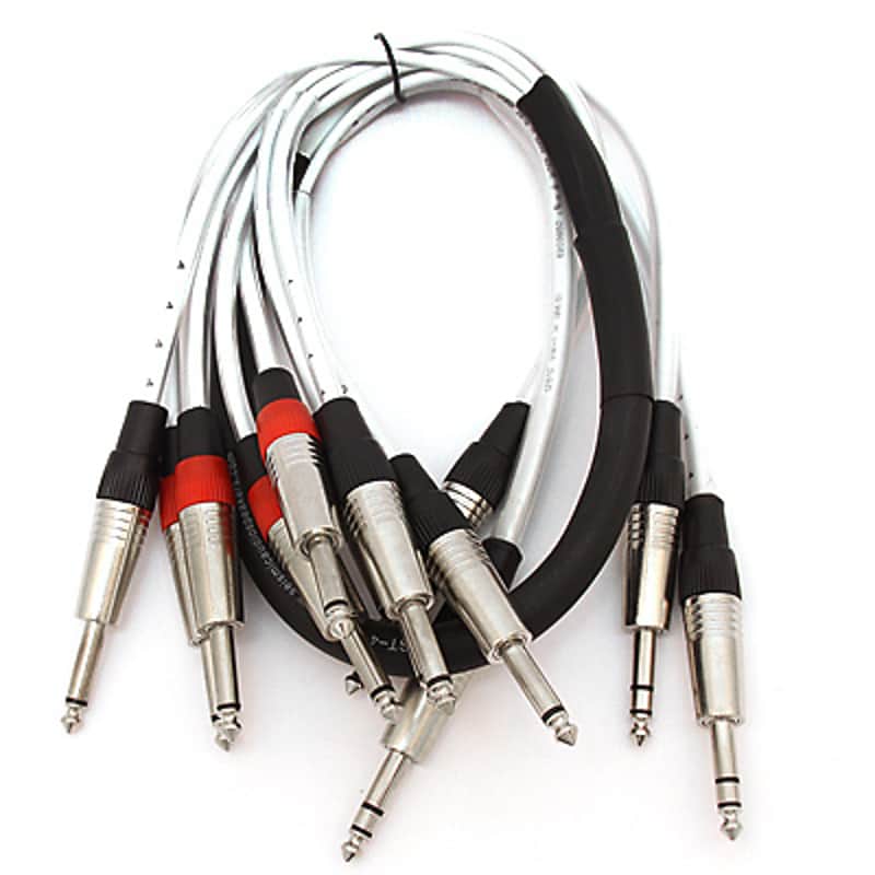 4 Channel 1/4" TRS 8 TS Insert Snake Audio Cable 3' image 1