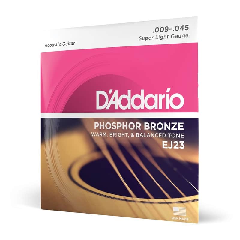 D'Addario EJ23 9-45 Super Light, Phosphor Bronze Acoustic Guitar Strings image 1