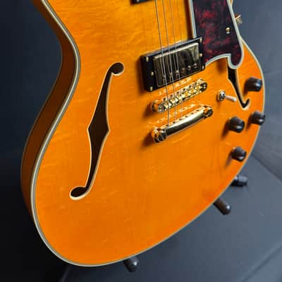 D'Angelico Excel DC Semi-Hollow Body Electric Guitar Amber Finish w/ OHSC image 5