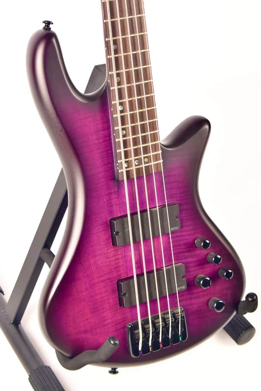 Schecter Stiletto Studio-5 Active 5-String Bass 2020s - Transparent Purple Burst image 1