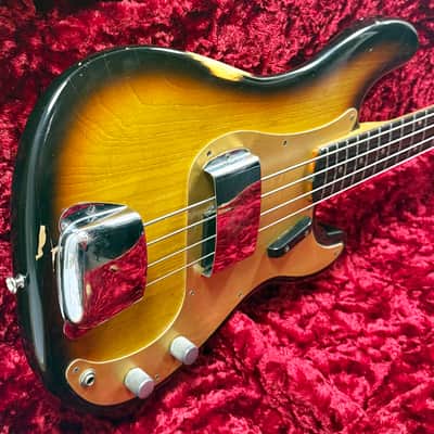 Fender Precision Bass Gold Guard 1959 - Sunburst Ash Body Lightweight image 1
