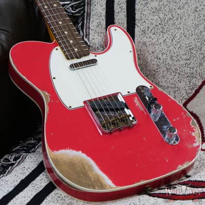 Fender Custom Shop 1962 Telecaster Custom Rosewood Slab Board Hand-Wound Pickups Heavy Relic Fiesta Red image 8