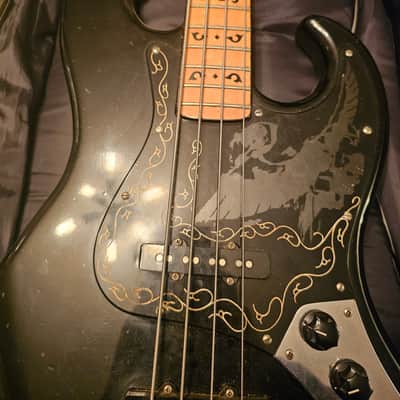 1978 Ibanez 2609B Professional Black Eagle Double Cutaway 4-String Bass with Maple Fretboard - Black image 8