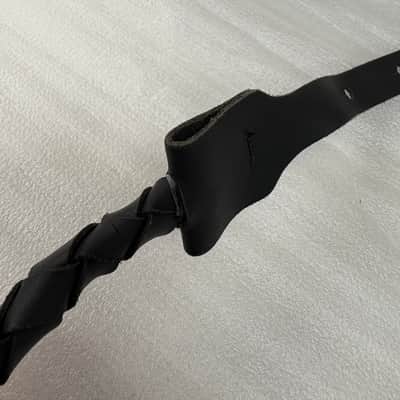 Black Braided Leather Mandolin Strap - FIRE SALE image 8