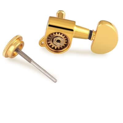 Locking Guitar String Tuning Pegs Sealed Guitar Machine Heads Tuners Tuning Keys 1:18 Ratio 3 Left 3 Right for Electric Guitar or Acoustic Guitar Half Round Head Gold. image 4