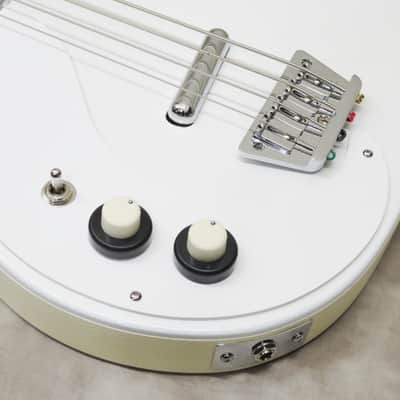 Danelectro 59DC Long Scale Bass Lefty (White Pearl/w White pickguard) image 4
