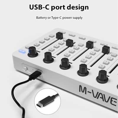 MIDI Controlle Midi Mixer Midi Foot Controller USB MIDI Controller Mixer with 43 Buttons 8 Knobs 8 Push Buttons BT Connection Battery/Type-C Power Supply Mini Midi Keyboard image 5