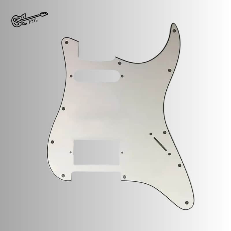 3 Ply White HS Strat Style Pickguard (Standard Humbucker Style)-3 Ply White image 1