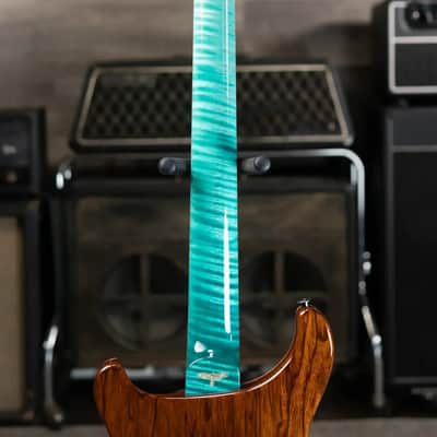PRS Private Stock Custom 24-08 Semi-Hollow Electric Guitar - Bahamian Blue Glow with Hardshell Case image 9