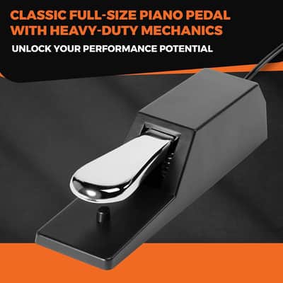 Universal Sustain Pedal with 6 ft (1.8 m) Cable, Polarity Switch, and Non-Slip Bottom, Universal Piano Pedal for Digital Pianos, Piano Keyboards, MIDI Keyboards, and Synthesizers image 3