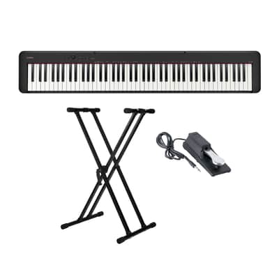 Casio CDP-S160 88-Key Digital Piano (Black) with Keyboard Stand and Pedal