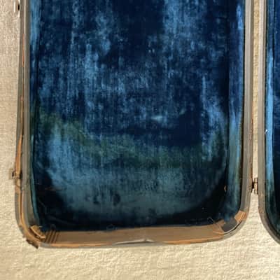Vintage 1960’s Epiphone Newport Short Scale Bass Hardshell Case Gray Tolex Blue Interior CASE ONLY Extremely Rare image 3