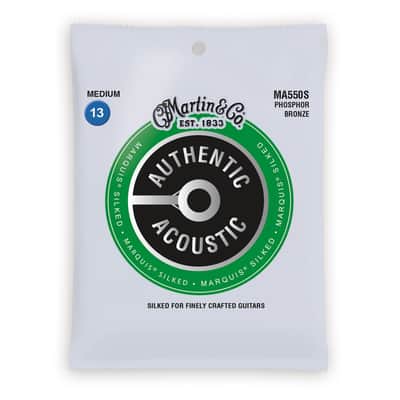 Martin MA550S Authentic Acoustic Marquis Silked Phosphor Bronze Acoustic Guitar Strings - Medium (.13 - .56)