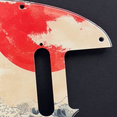 Miraculum Workshop Tele-Style 8-Hole Pickguard – Japanese Waves Red Sun Bild 2