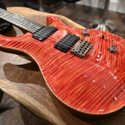 PRS Private Stock #12058 Custom 24 Raspberry Lemon Stripe w/ Reverse Chevron Flame Maple Top image 22