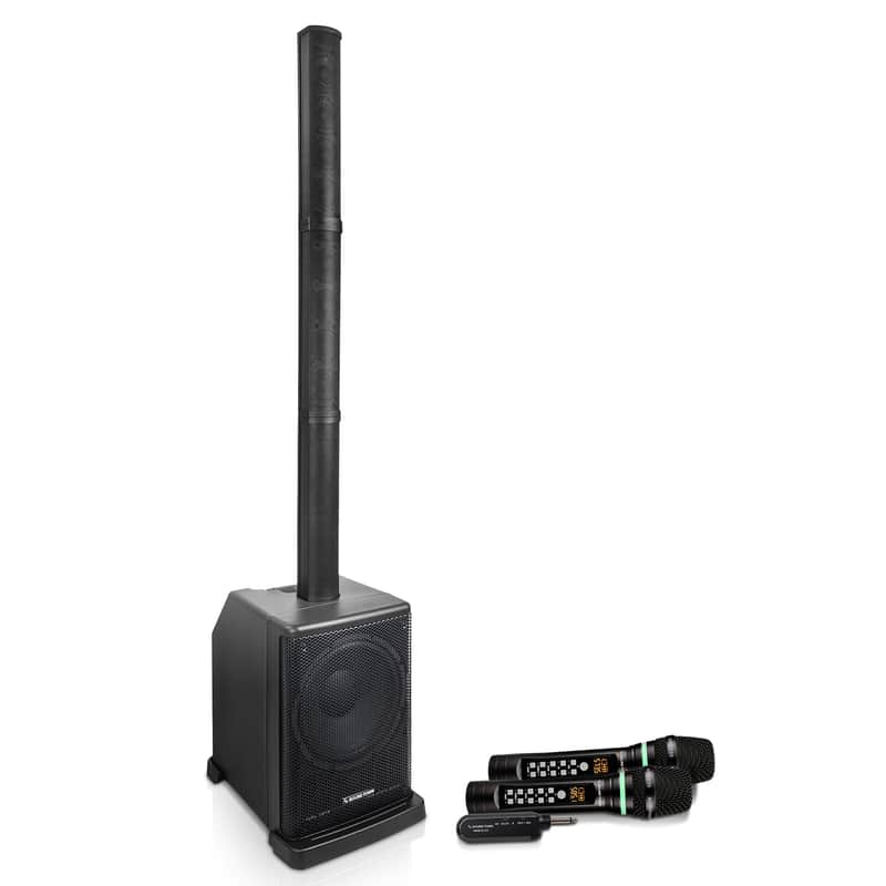 CARPO-L2SWM01 | Portable PA/DJ System w/ 12" Powered Subwoofer, 8 x 3" Column Speaker and Two UHF Wireless Microphones image 1