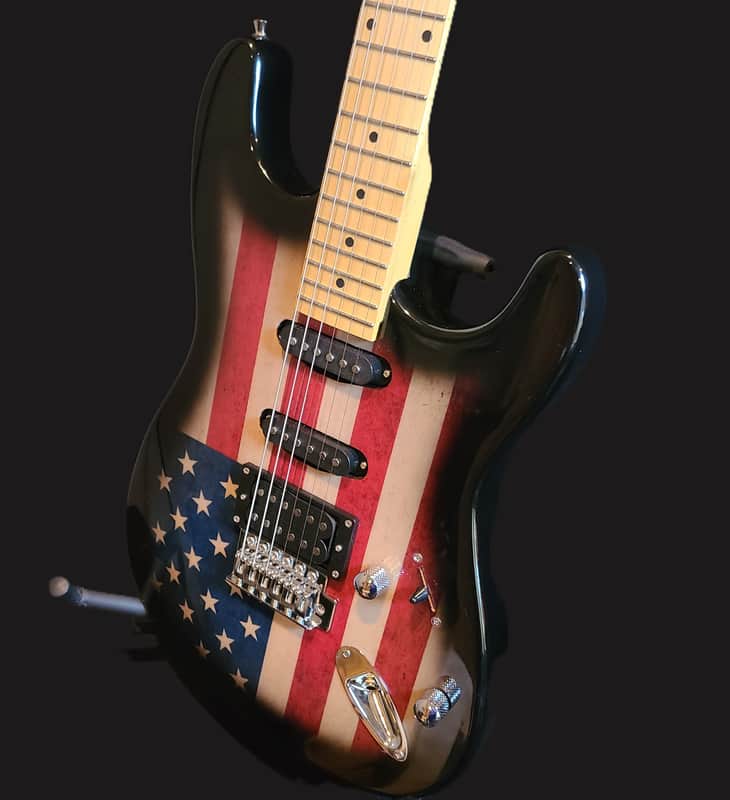 Southwest Acoustics Stratocaster American Flag Model /Assembled in US/Full Professional Set up image 1