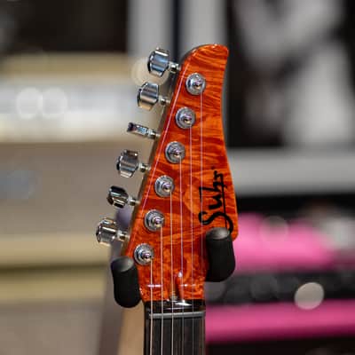 Suhr Custom Modern Waterfall Burl Maple/Black Limba - Trans Orange image 5