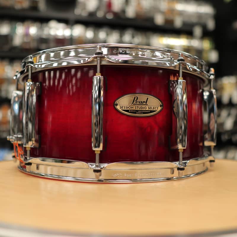 Pre-Owned Pearl 6.5x14" Session Studio Select Snare Drum (Antique Crimson Burst) image 1