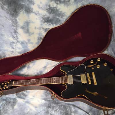 Vintage RARE 1958 to 1962 Gibson Brown Faux Alligator Burgandy Interior ES 335 330 Soft Shell Electric Guitar Case image 13