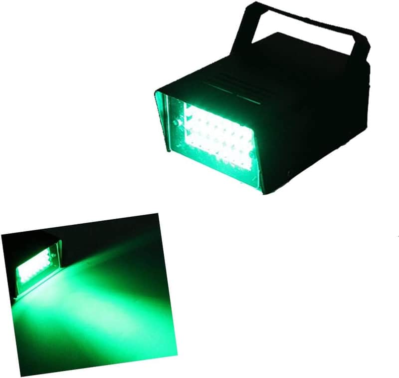 Led Green Strobe Lights Adjustable Speed Control Stage Light Dance Strobe Lights with Super Bright 24 LEDs Flash Party Lighting Best for Christmas Clubs Effect DJ Disco Bars Parties Halloween image 1