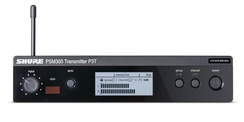 Shure P3T Single-Channel Half-Rack Wireless Transmitter for PSM 300 In-Ear Monitor System - J13 566-590 MHZ image 1