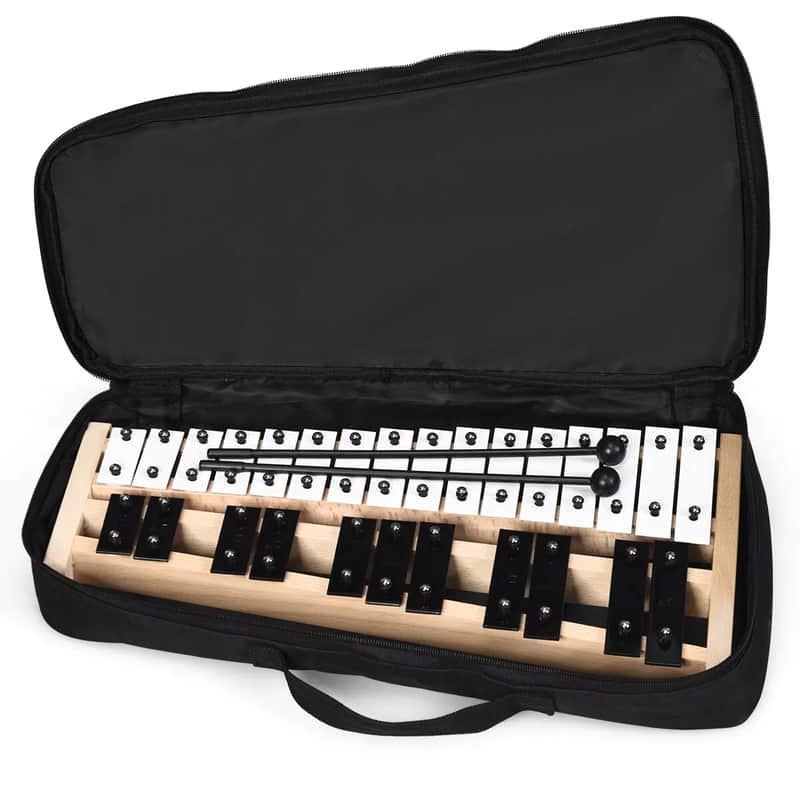 Easy-to-Carry 27-Note Glockenspiel Xylophone - Aluminum Instrument with Bag & Mallets image 1